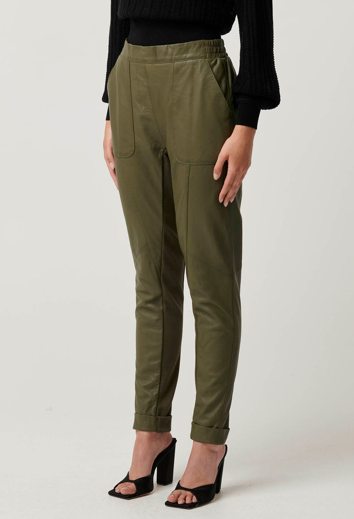 Once Was | Sylvan Leather Jogger | Moss