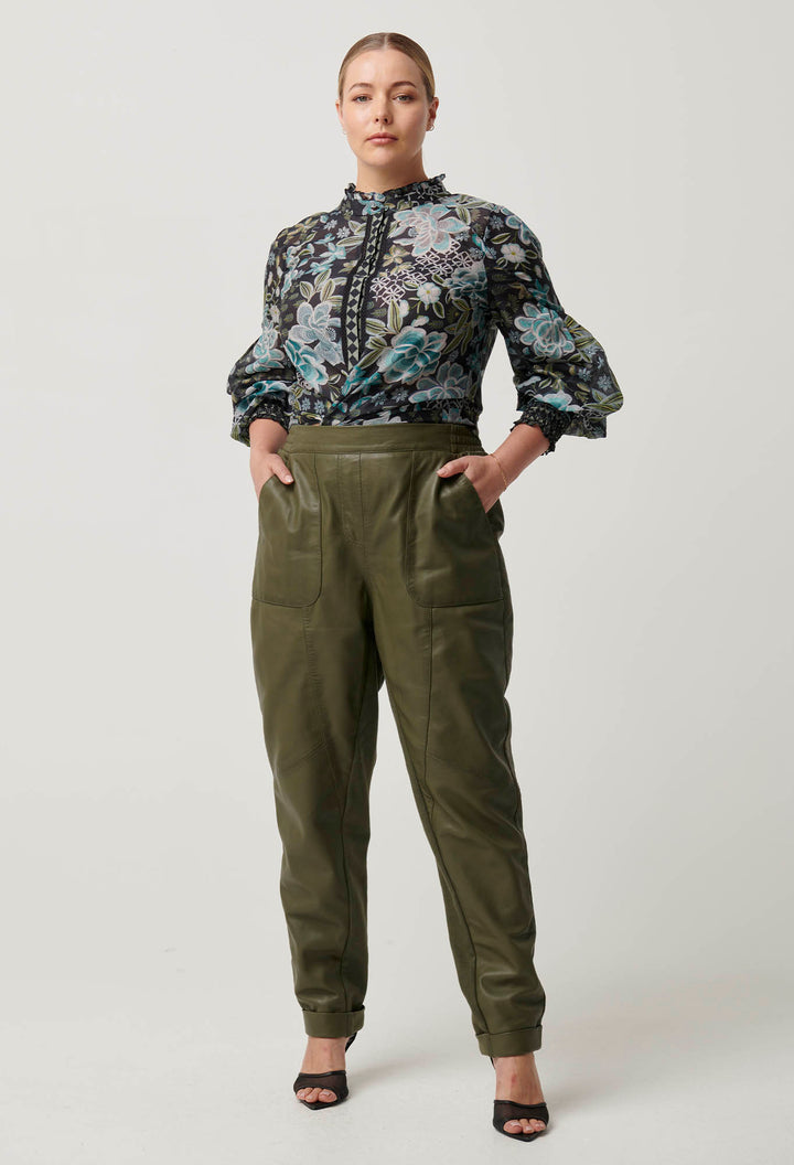 Once Was | Sylvan Leather Jogger | Moss