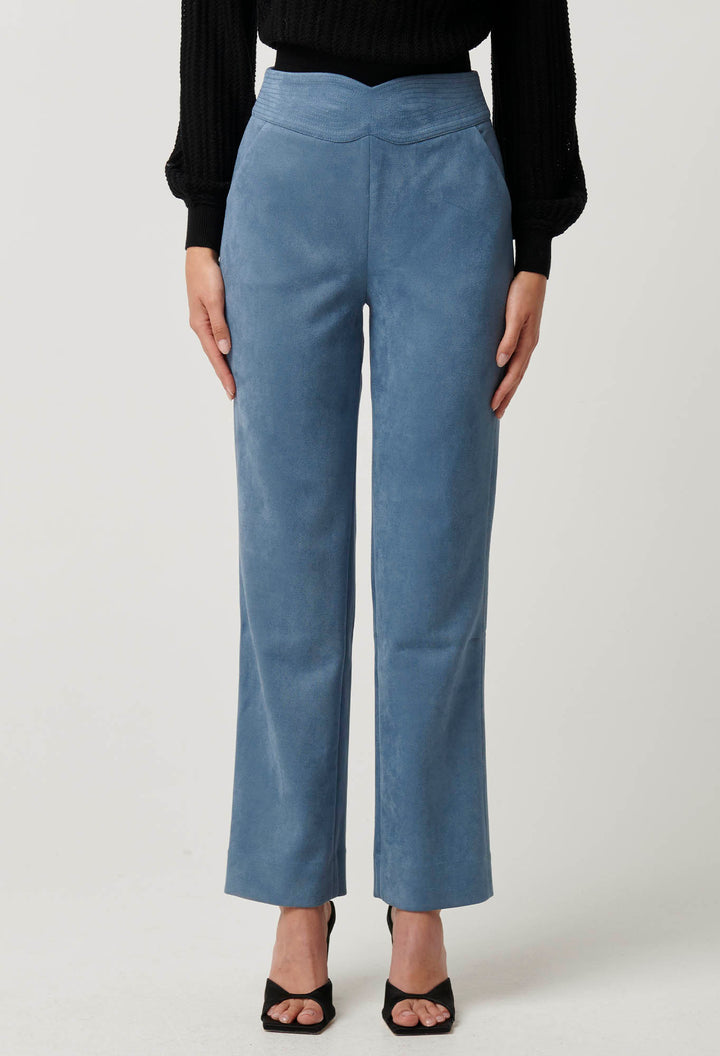 Once Was | Scarlett Faux Suede Pant | Sky