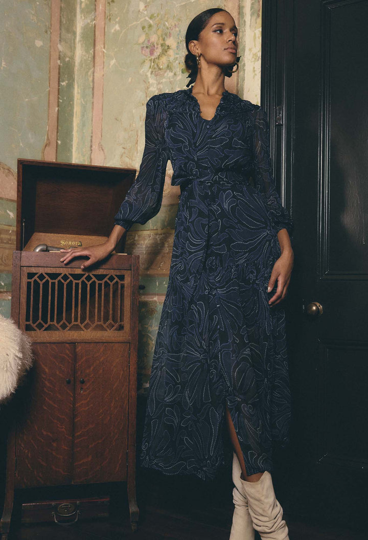 Once Was | Solana Viscose Chiffon Midi Dress | Altamira