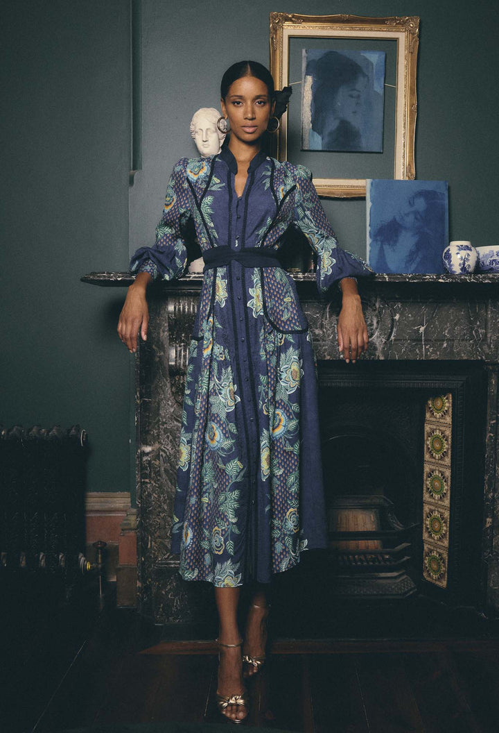 Once Was | Esmeralda Cotton Silk Dress | Mariposa Zafiro