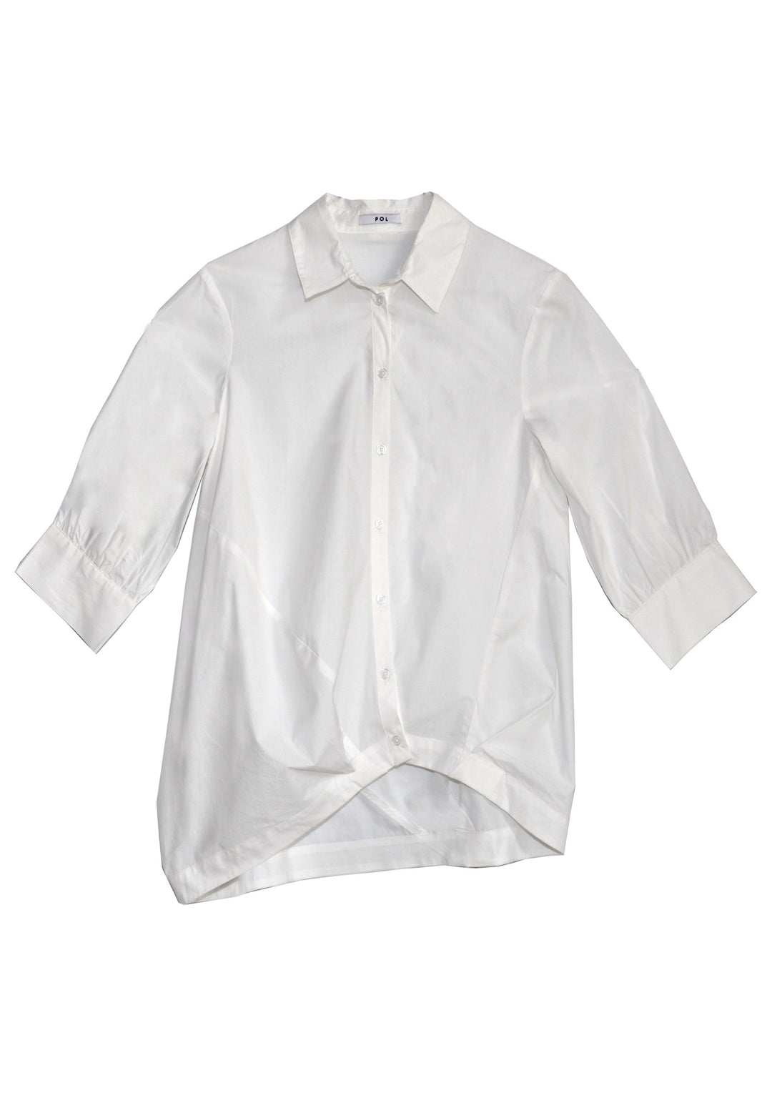 POL Clothing | Louie Drapped Shirt | White