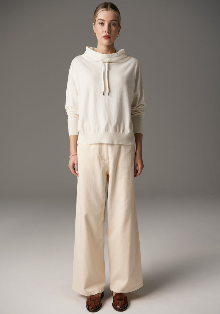 POL Clothing | Beech Drawcord Knit | Ivory