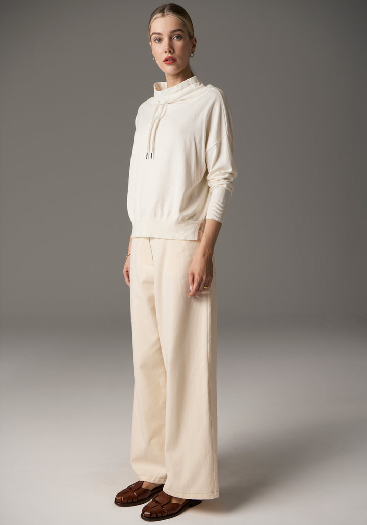 POL Clothing | Beech Drawcord Knit | Ivory