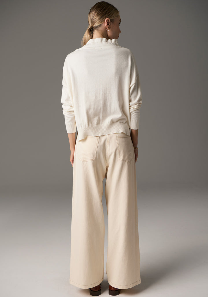 POL Clothing | Beech Drawcord Knit | Ivory