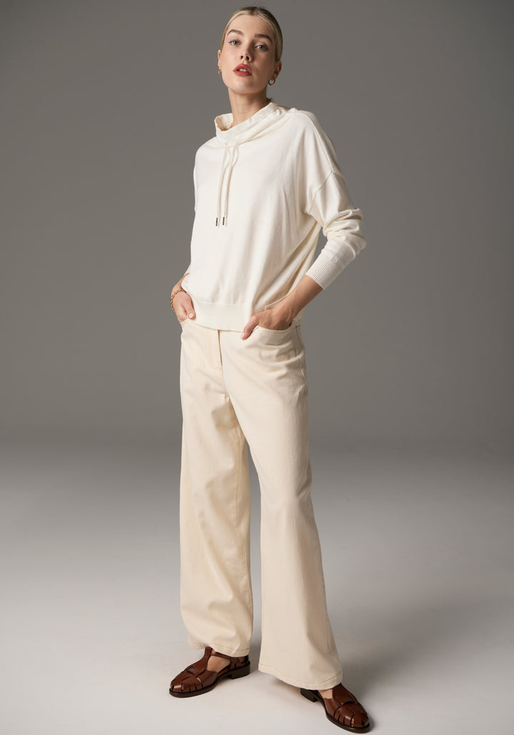 POL Clothing | Beech Drawcord Knit | Ivory