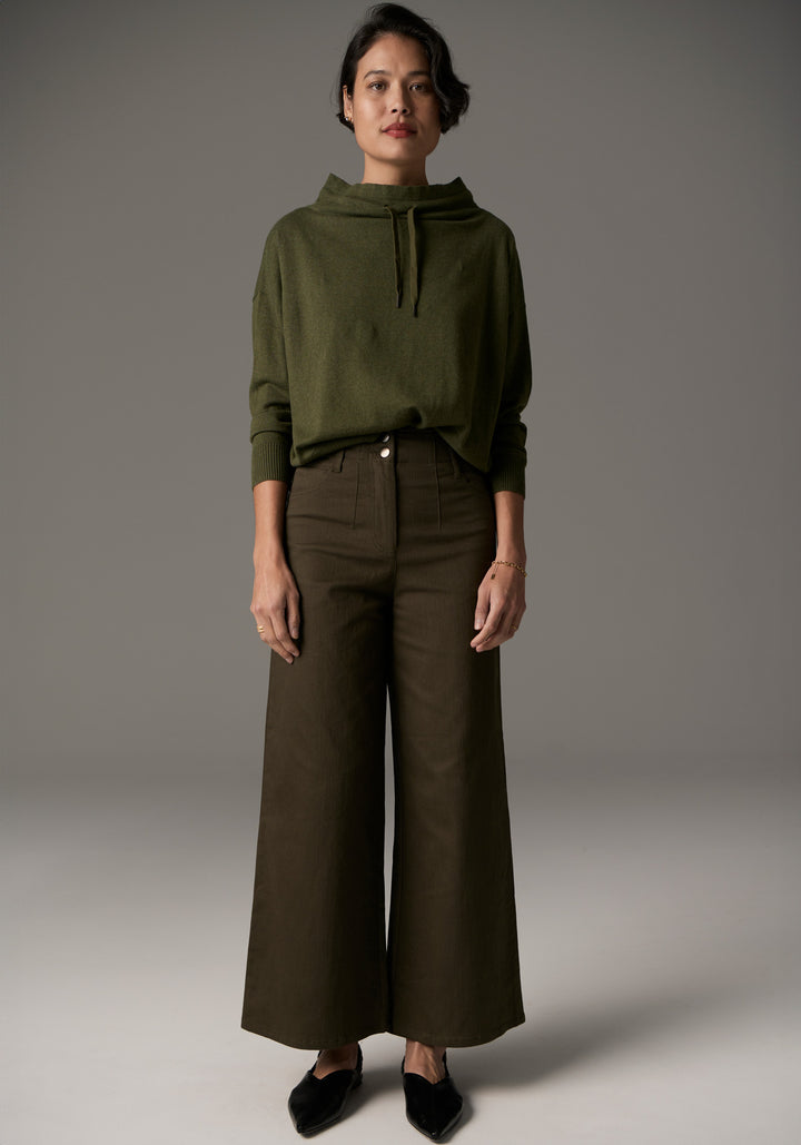 POL Clothing | Beech Drawcord Knit | Khaki