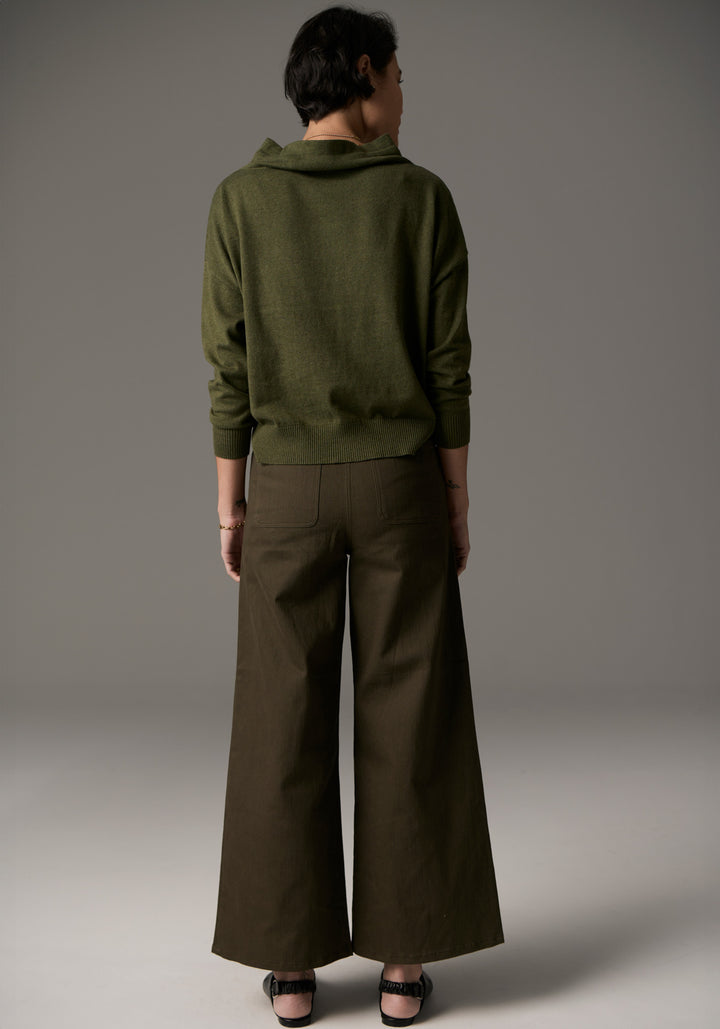 POL Clothing | Beech Drawcord Knit | Khaki