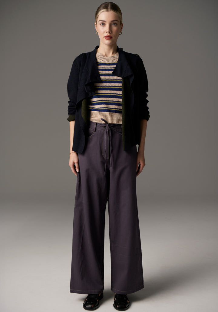 POL Clothing | Bennet Coat Double Knit | Ink/Khaki