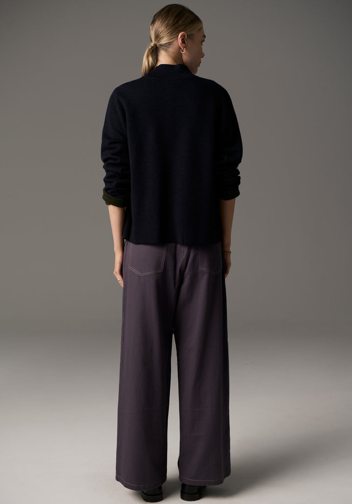 POL Clothing | Bennet Coat Double Knit | Ink/Khaki