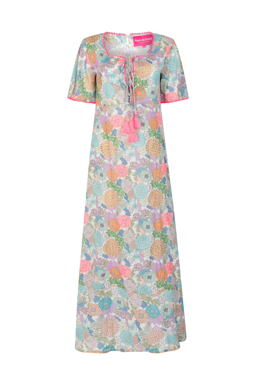 Place du Soleil | Green Rosa Flower Dress | Green Multi