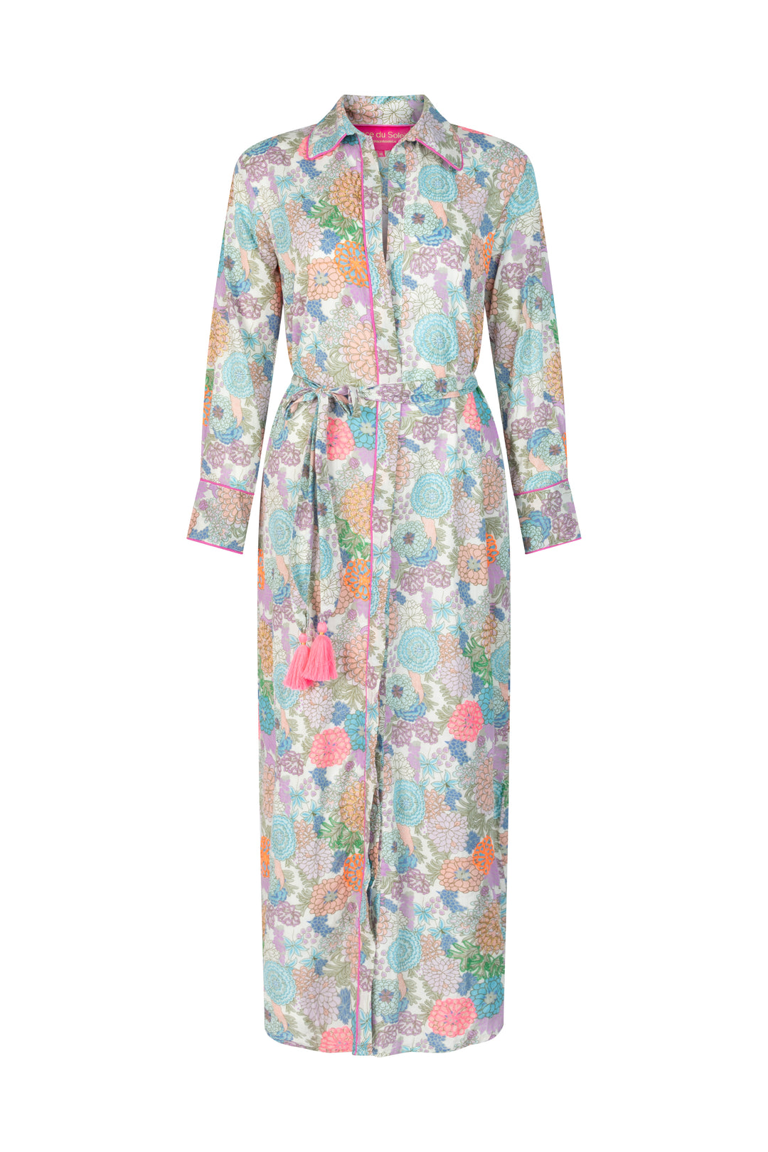 Place du Soleil | Green Rosa Blue Buttondress | Multi