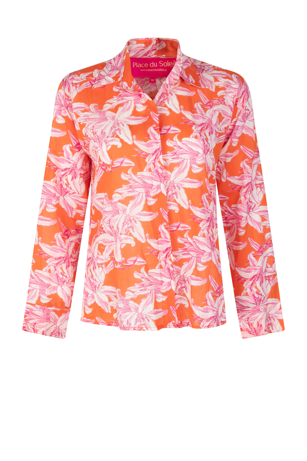 Place du Soleil | Orange White Lelies Blouse | Multi