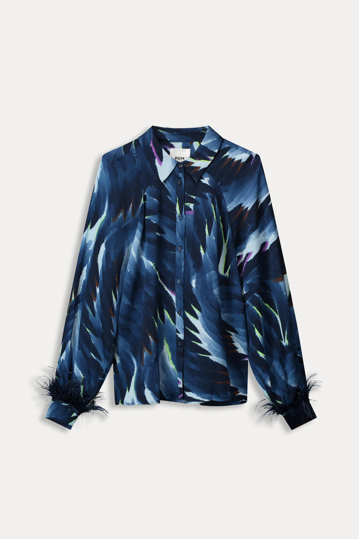 POM Amsterdam | Blouse | Feathers Blue