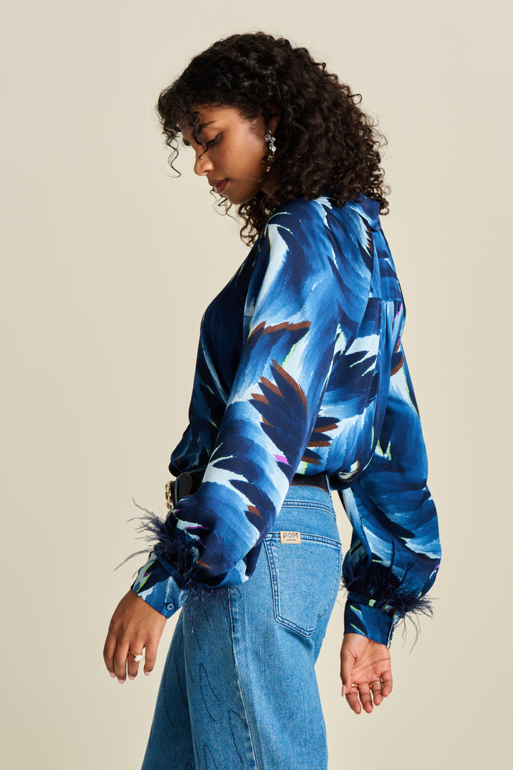POM Amsterdam | Blouse | Feathers Blue