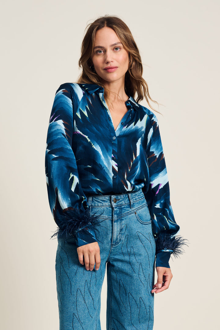 POM Amsterdam | Blouse | Feathers Blue