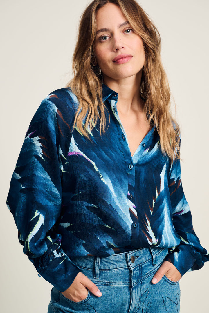 POM Amsterdam | Blouse | Feathers Blue