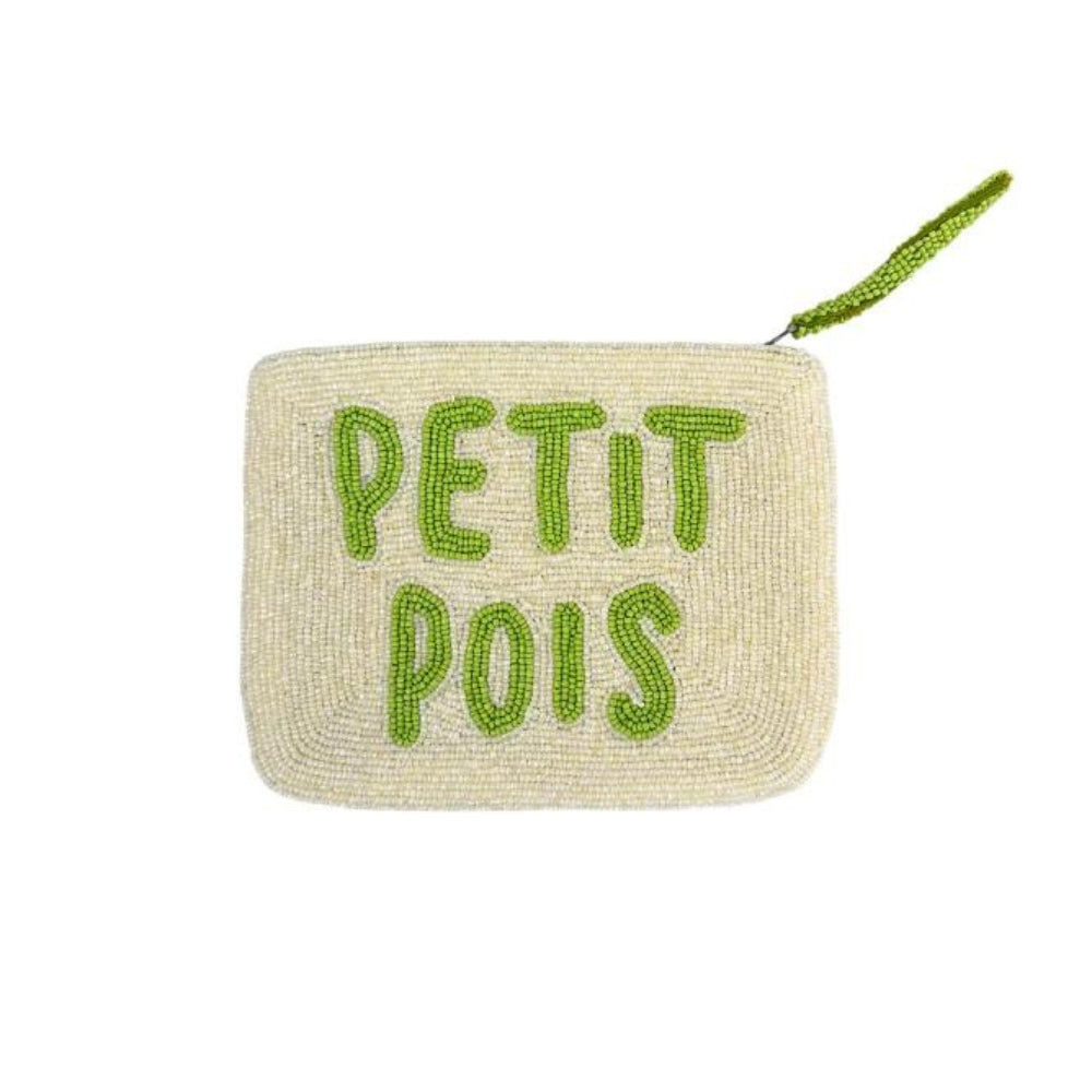The Jacksons | Petit Pois White and Green Handmade Beaded Mini Purse - Dutch Hideout