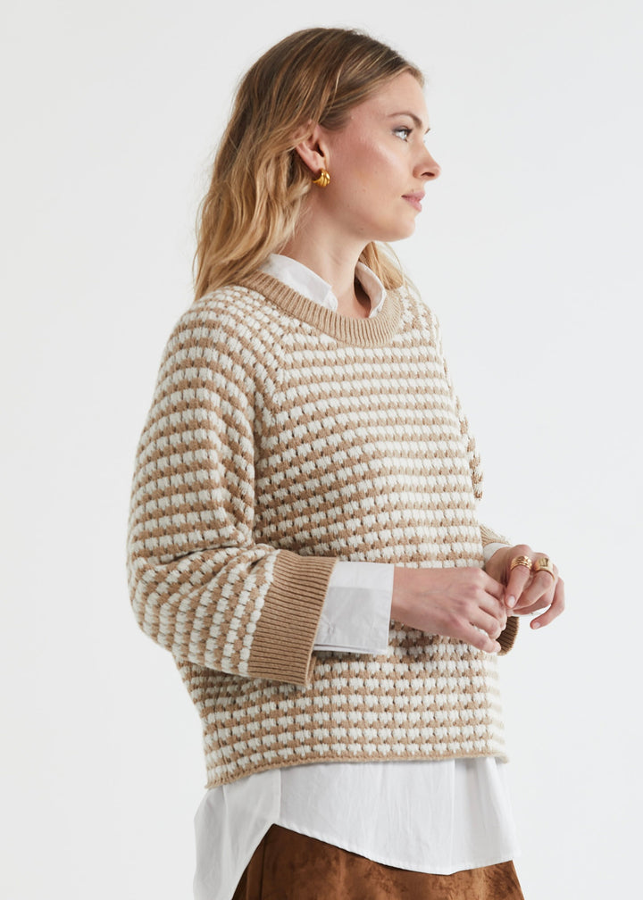 Zaket & Plover | Texture Jumper | Camel