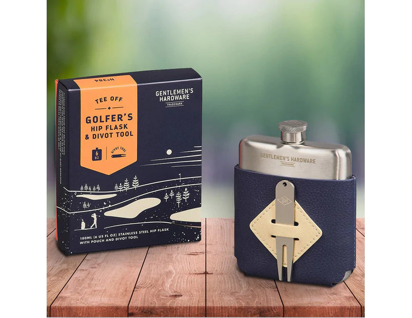 Gentlemen's Hardware I Golfers hip flask & divot tool set - Dutch Hideout