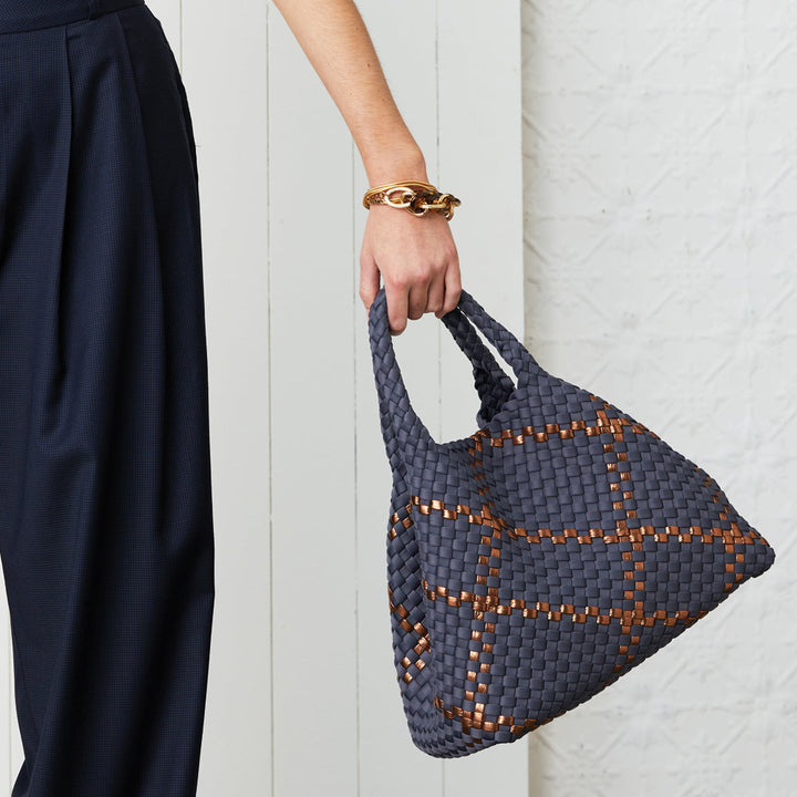 Mon Milou | Amsterdam Crossbody Tote | Grey-Blue & Copper - Dutch Hideout