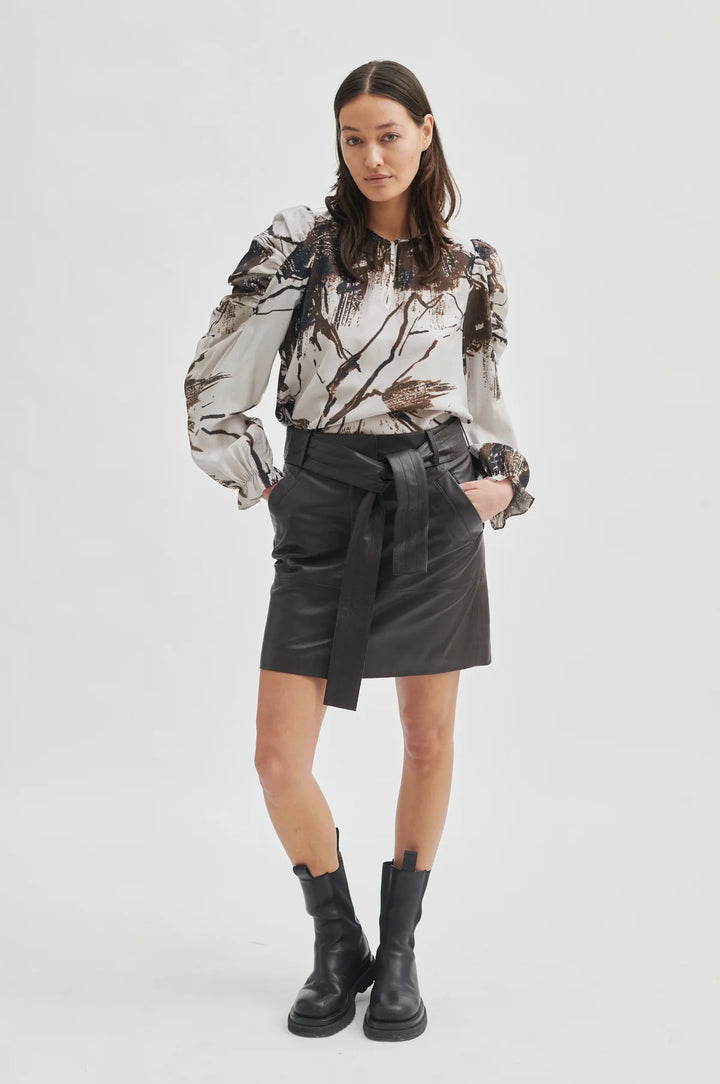SECOND FEMALE | LETHO LEATHER SKIRT - DELICIOSO (CHOC) - Dutch Hideout