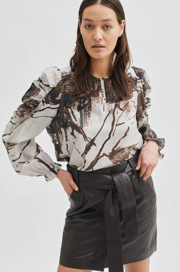 SECOND FEMALE | LETHO LEATHER SKIRT - DELICIOSO (CHOC) - Dutch Hideout