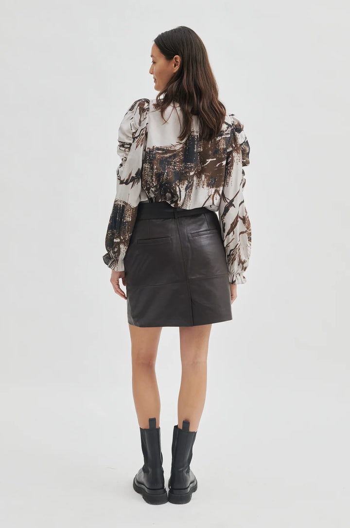 SECOND FEMALE | LETHO LEATHER SKIRT - DELICIOSO (CHOC) - Dutch Hideout