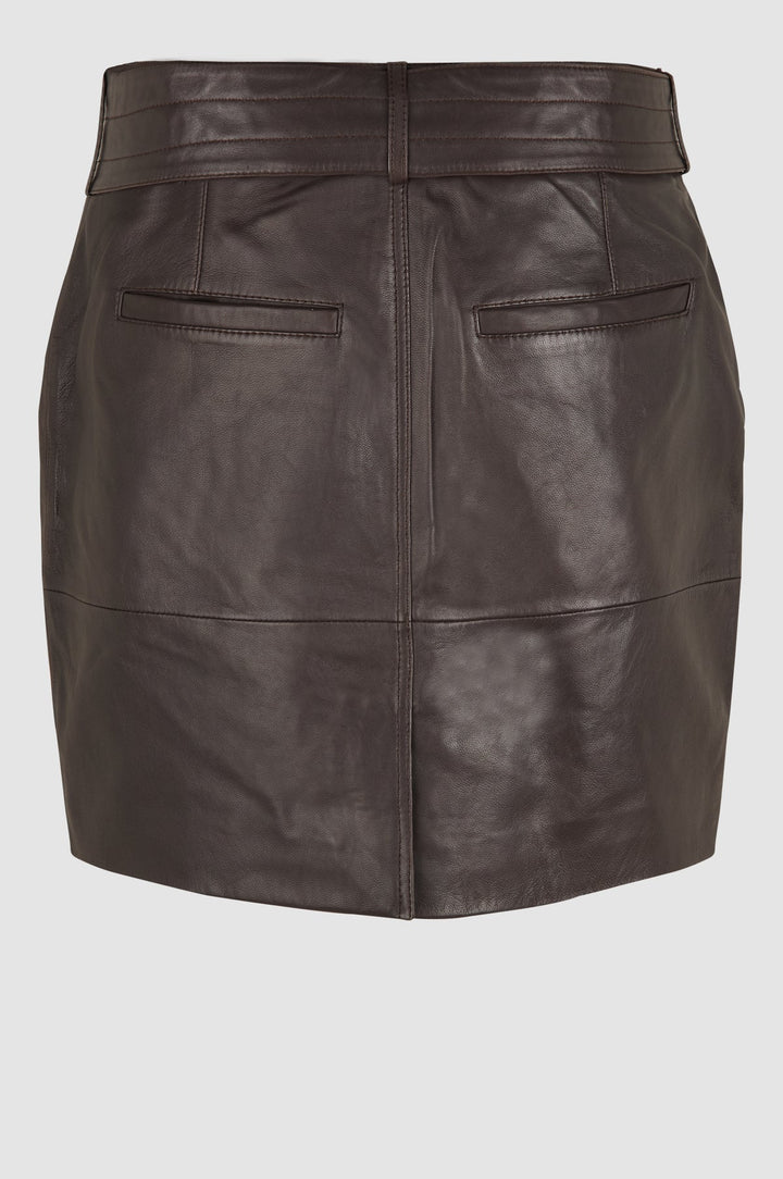 SECOND FEMALE | LETHO LEATHER SKIRT - DELICIOSO (CHOC) - Dutch Hideout
