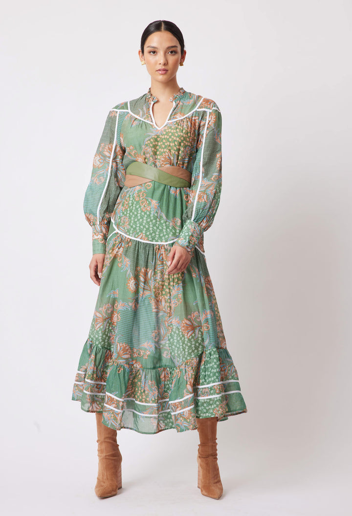 ONCE WAS | HARMONY LEATHER TWIST BELT IN HUSK / SAGE - Dutch Hideout