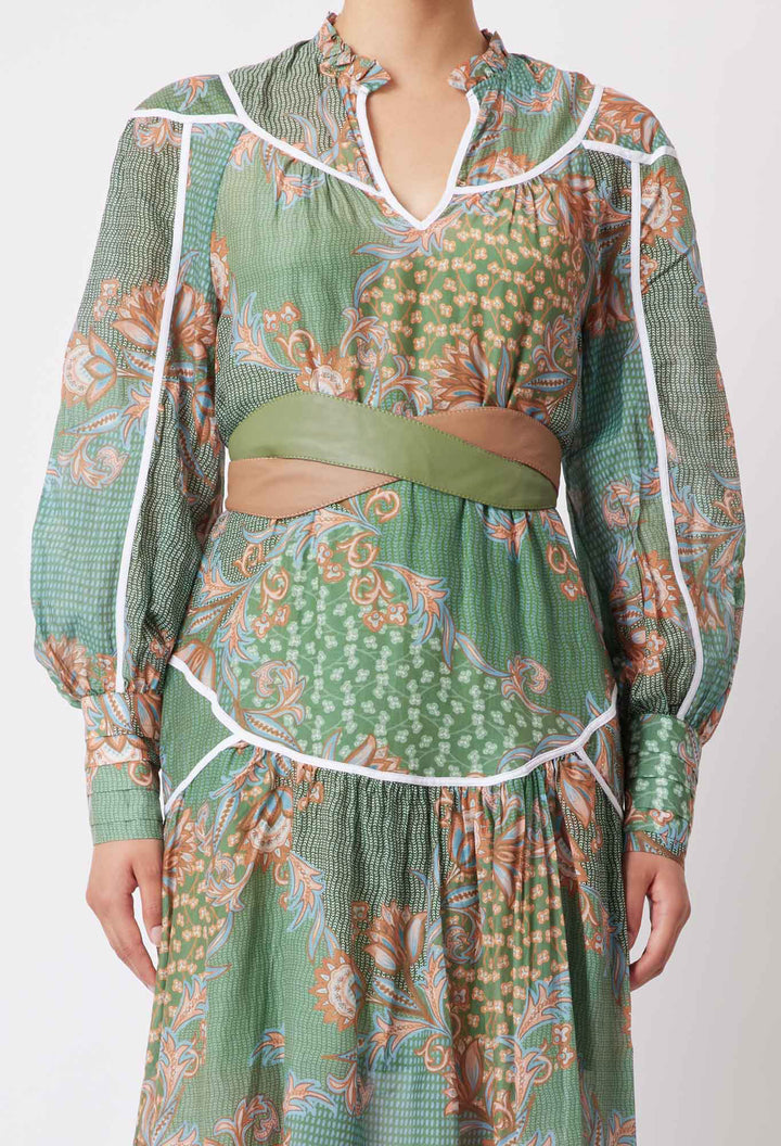 ONCE WAS | HARMONY LEATHER TWIST BELT IN HUSK / SAGE - Dutch Hideout