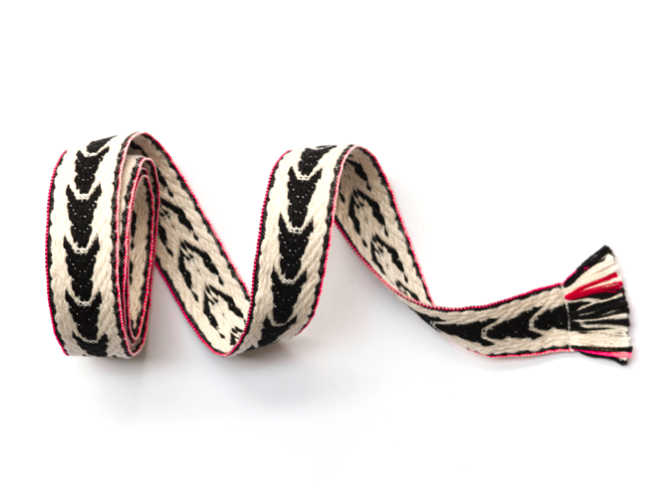 BANDS OF LA | WOVEN BELT | BLACK ARROW FLURO PINK - Dutch Hideout