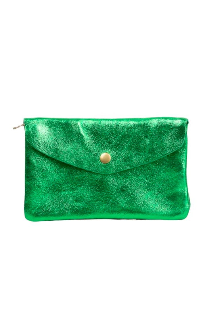 Urban Luxury | FOILED PHONE WALLET | METALLIC GREEN
