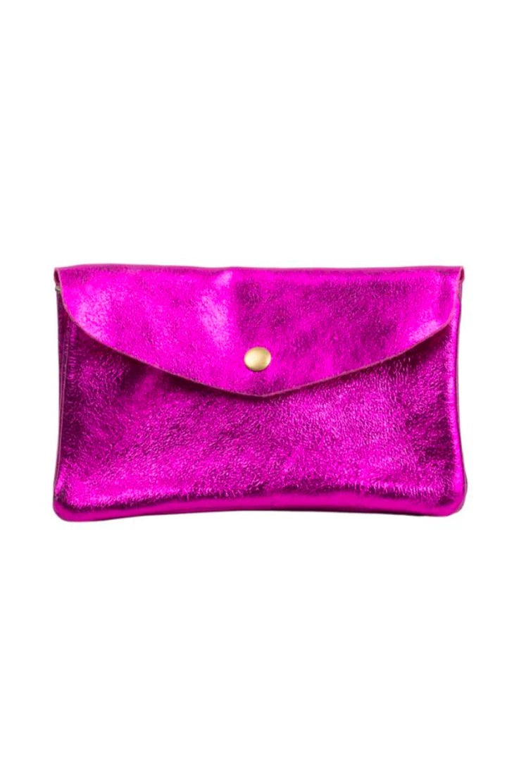 Urban Luxury | FOILED PHONE WALLET | METALLIC FUCHSIA