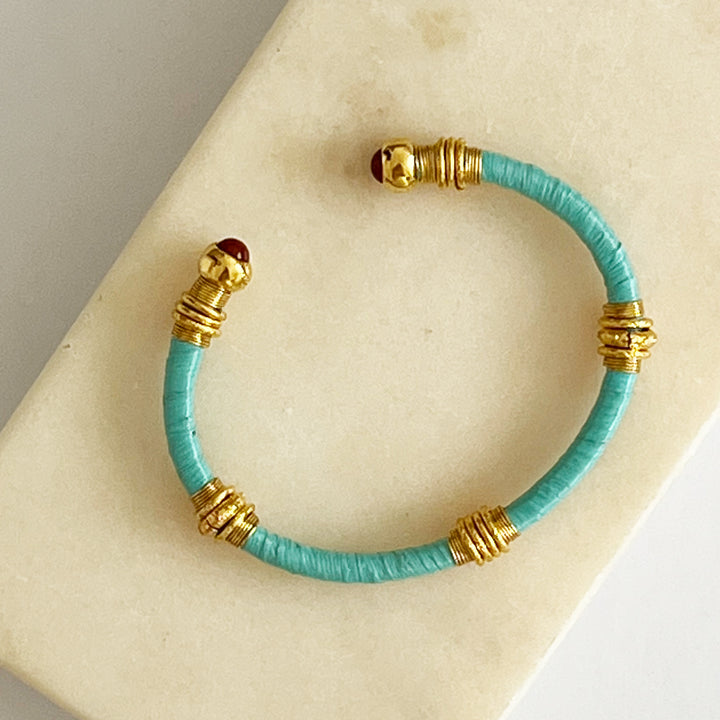 GAS BIJOUX | SARI BRACELET | RAFFIA GOLDEN ACETATE - Dutch Hideout