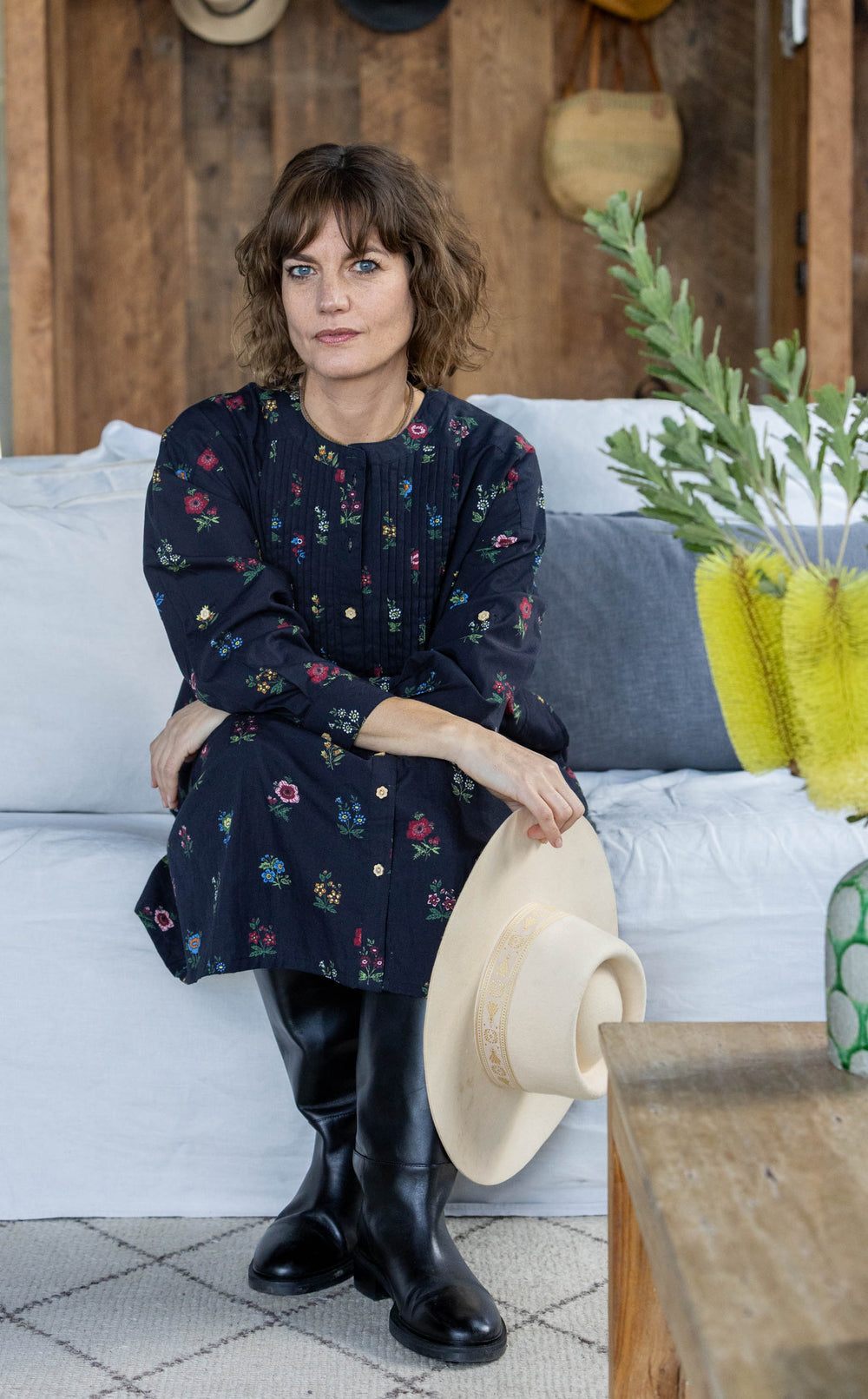 Mandalay Designs | Ditsy Floral Shirtdress | Black - Dutch Hideout