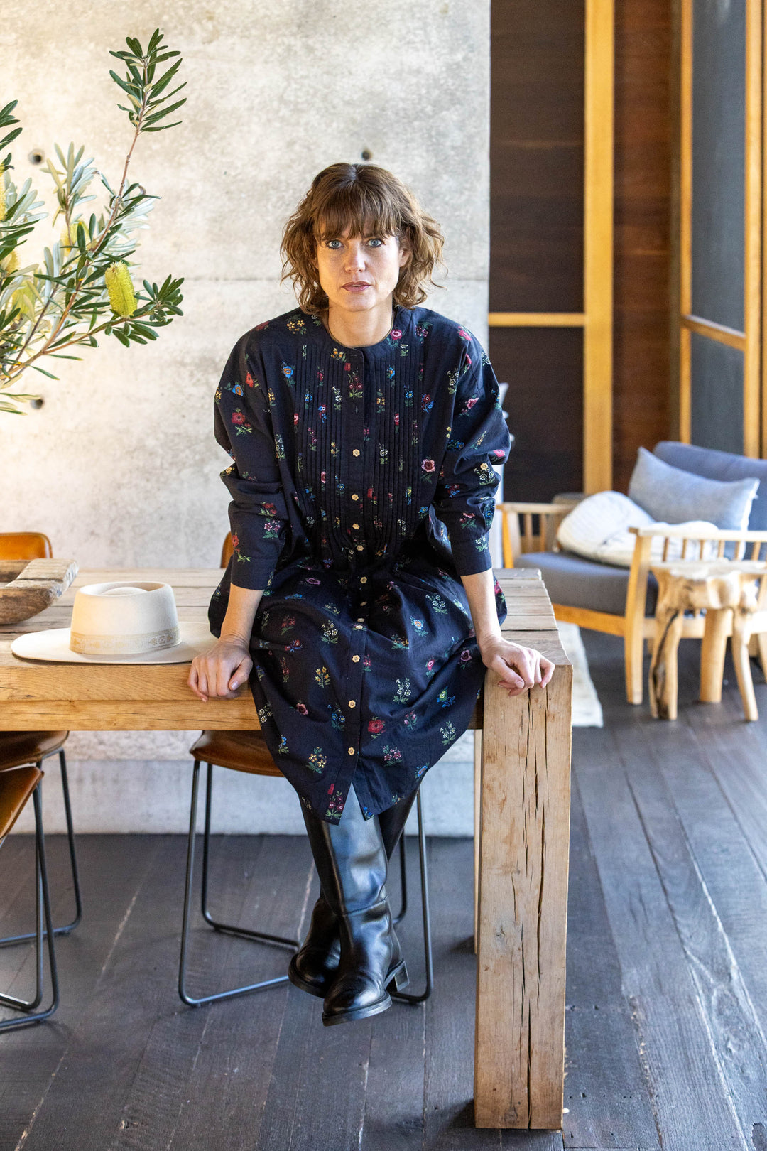 Mandalay Designs | Ditsy Floral Shirtdress | Black - Dutch Hideout