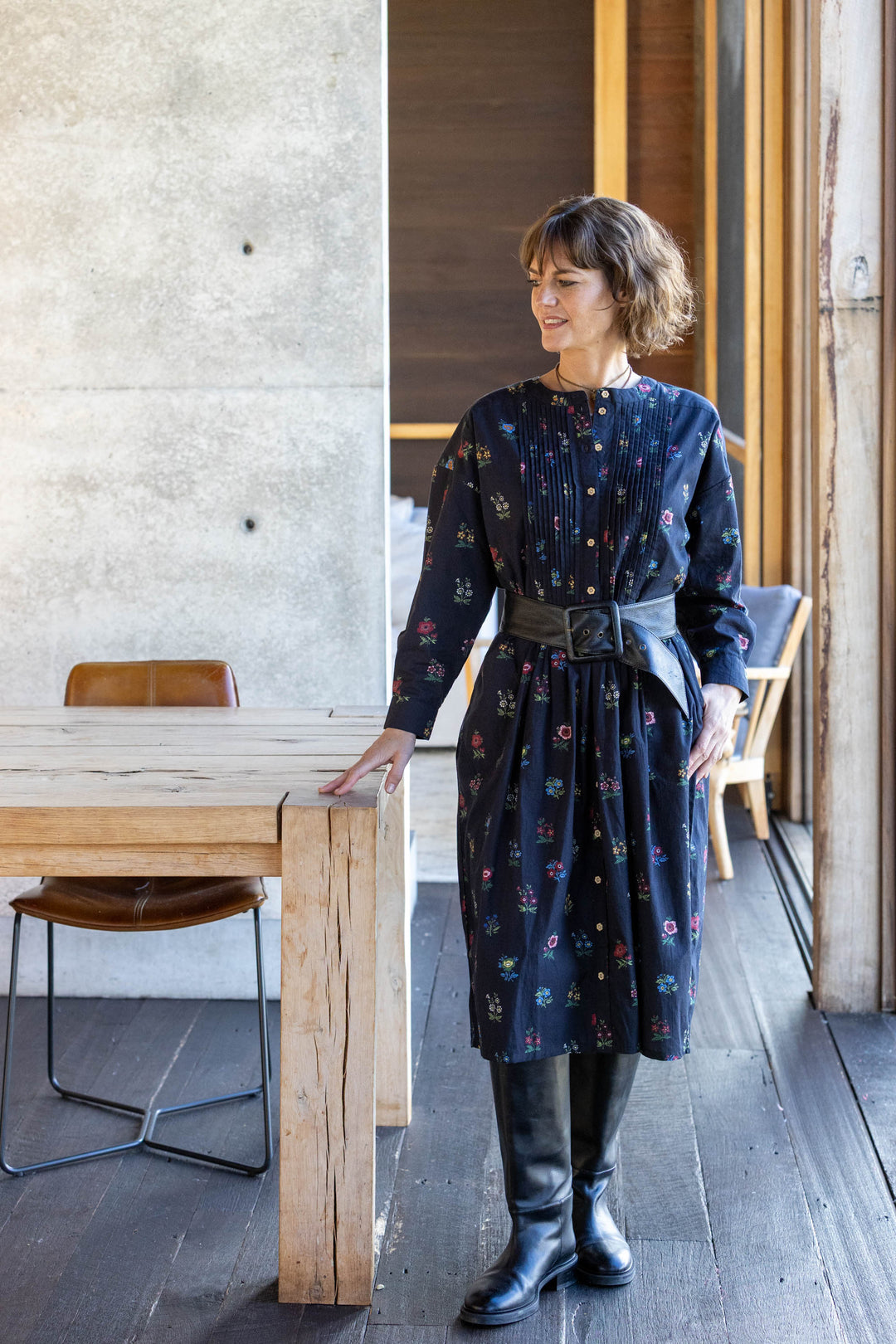 Mandalay Designs | Ditsy Floral Shirtdress | Black - Dutch Hideout