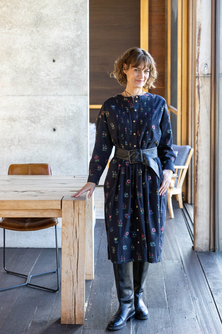 Mandalay Designs | Ditsy Floral Shirtdress | Black - Dutch Hideout