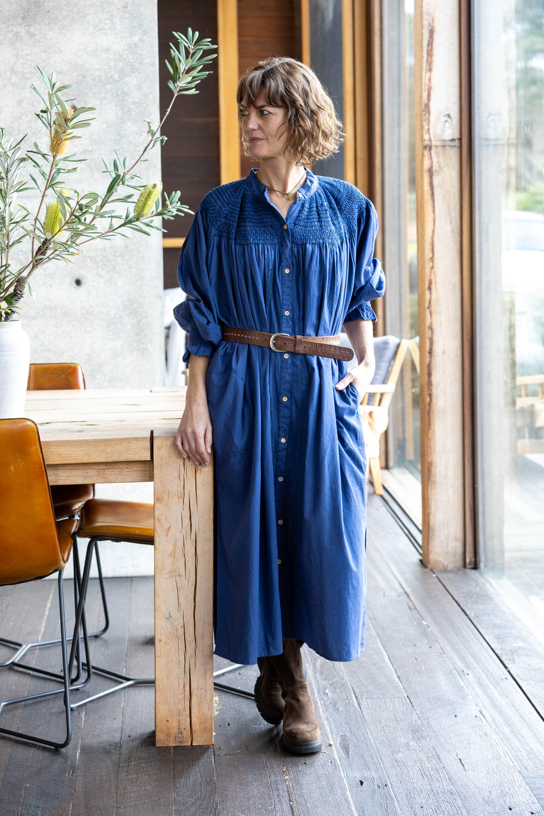 Mandalay Designs | Smock Dress | Indigo - Dutch Hideout