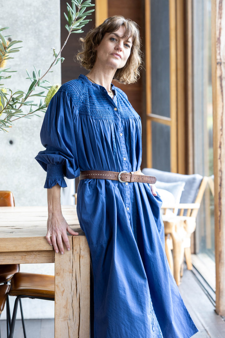 Mandalay Designs | Smock Dress | Indigo - Dutch Hideout