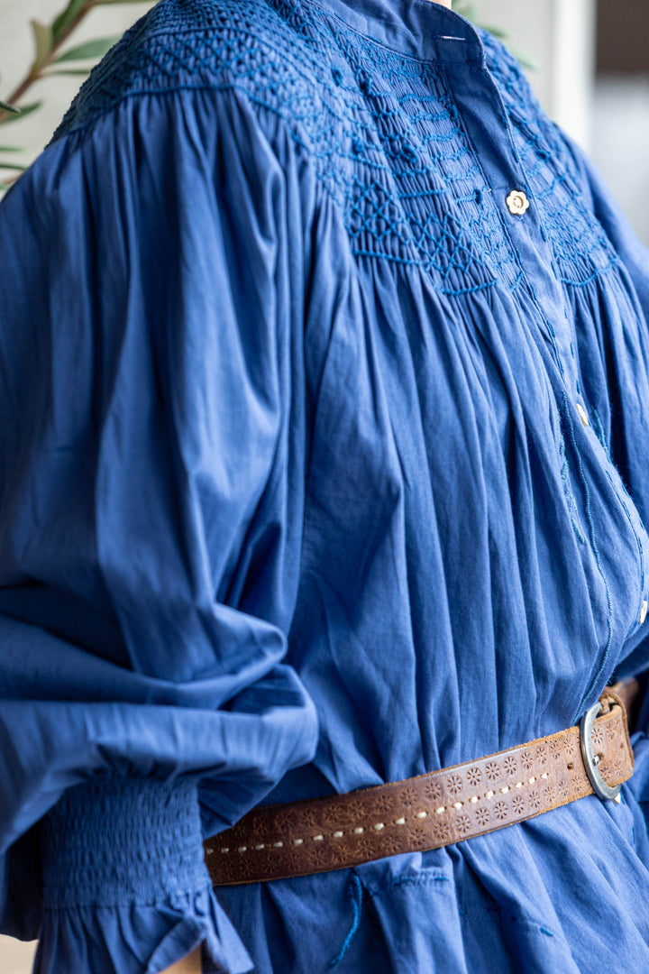 Mandalay Designs | Smock Dress | Indigo - Dutch Hideout