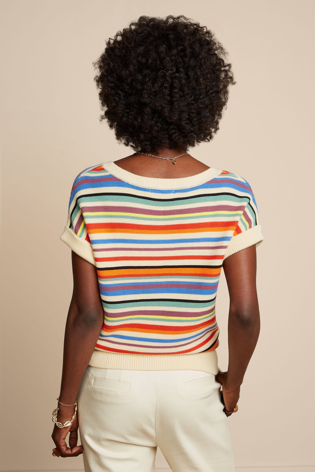 King Louie | Boatneck Top | Cream - Syd Stripe