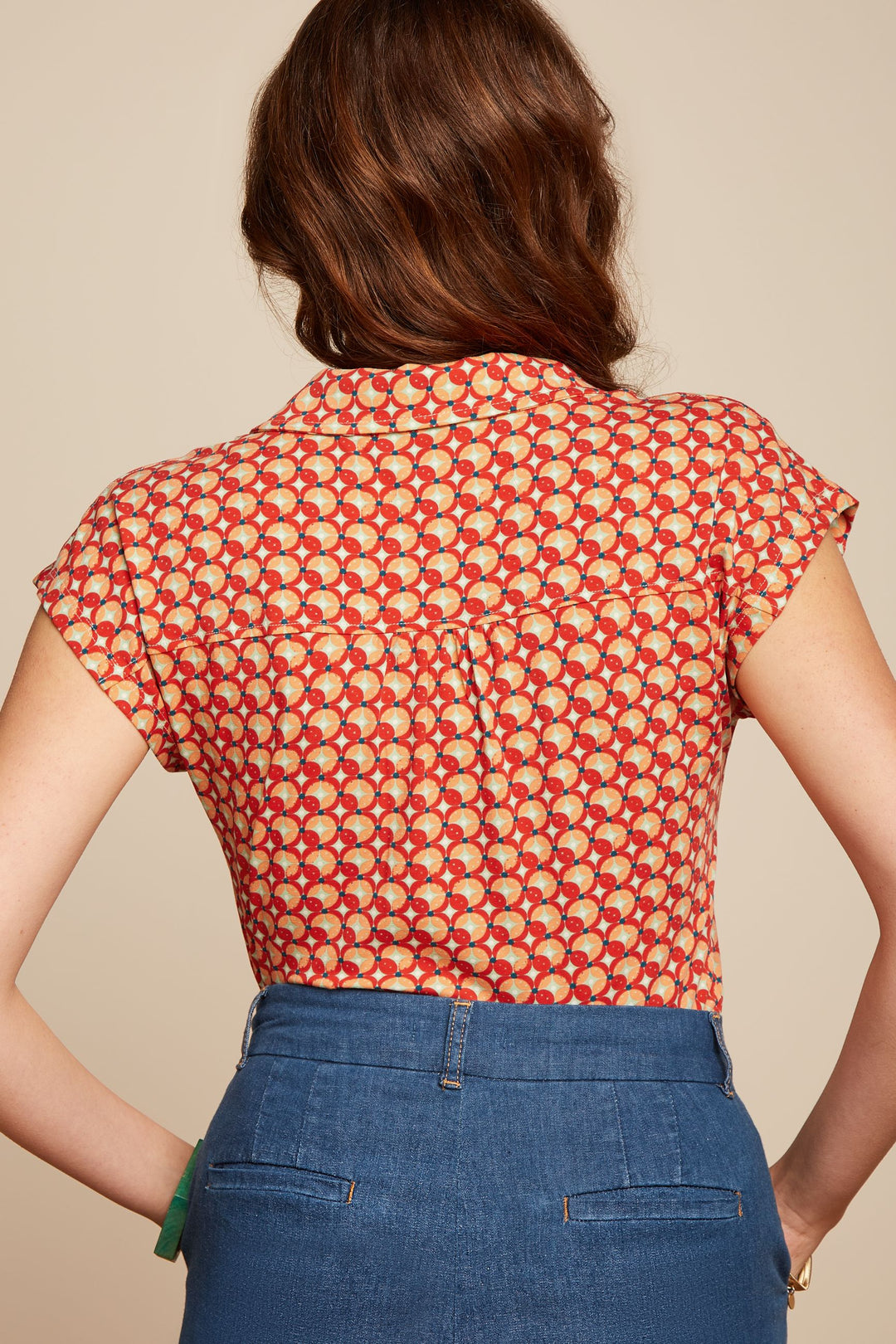 King Louie | Sam Blouse |  Rowe Fiery Red