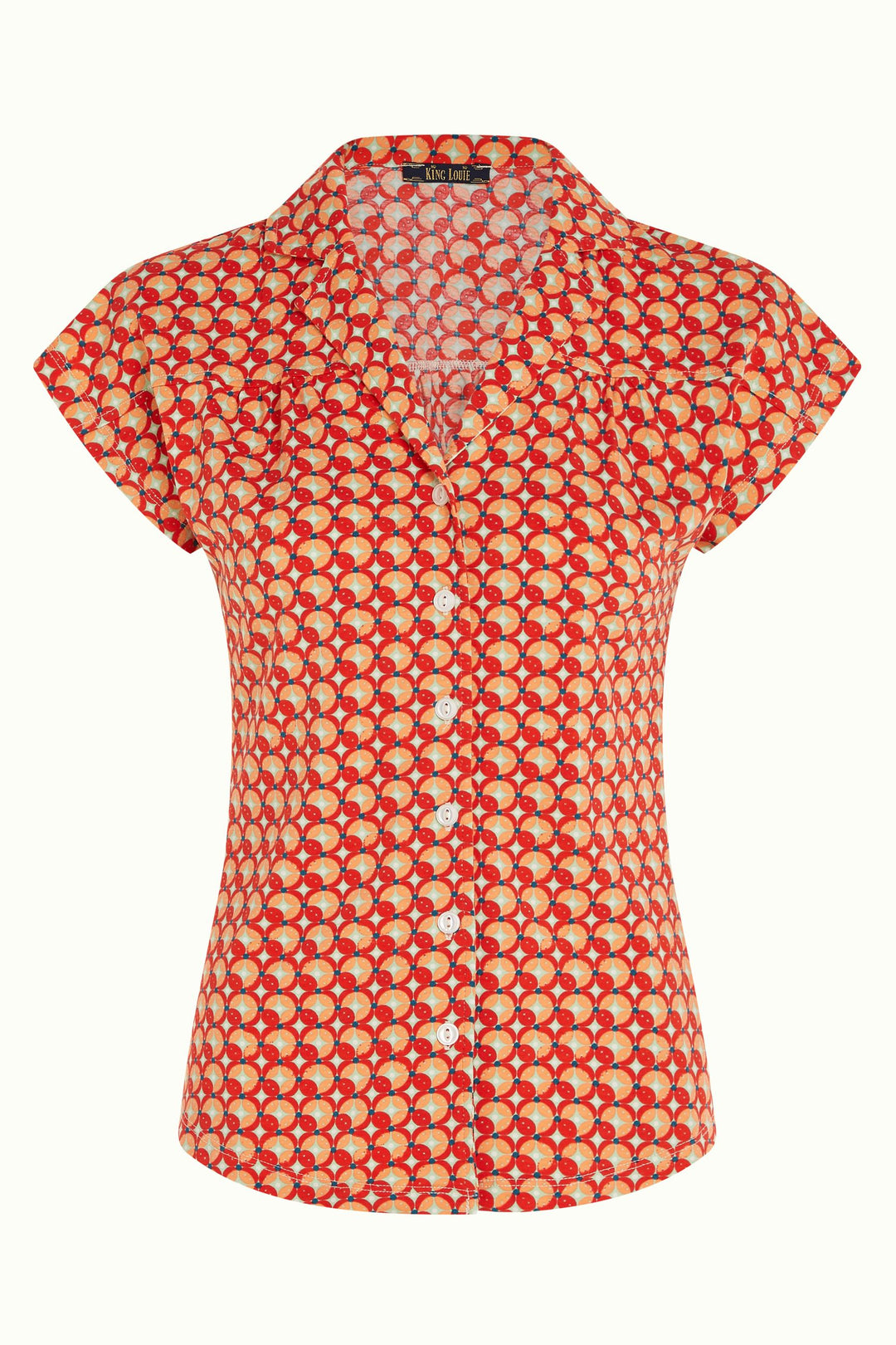 King Louie | Sam Blouse |  Rowe Fiery Red