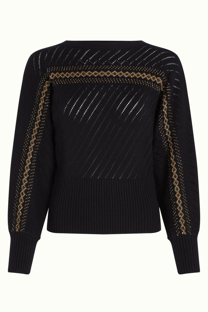 King Louie |Yasmeen Knit Top Eighties | Black / Eighties
