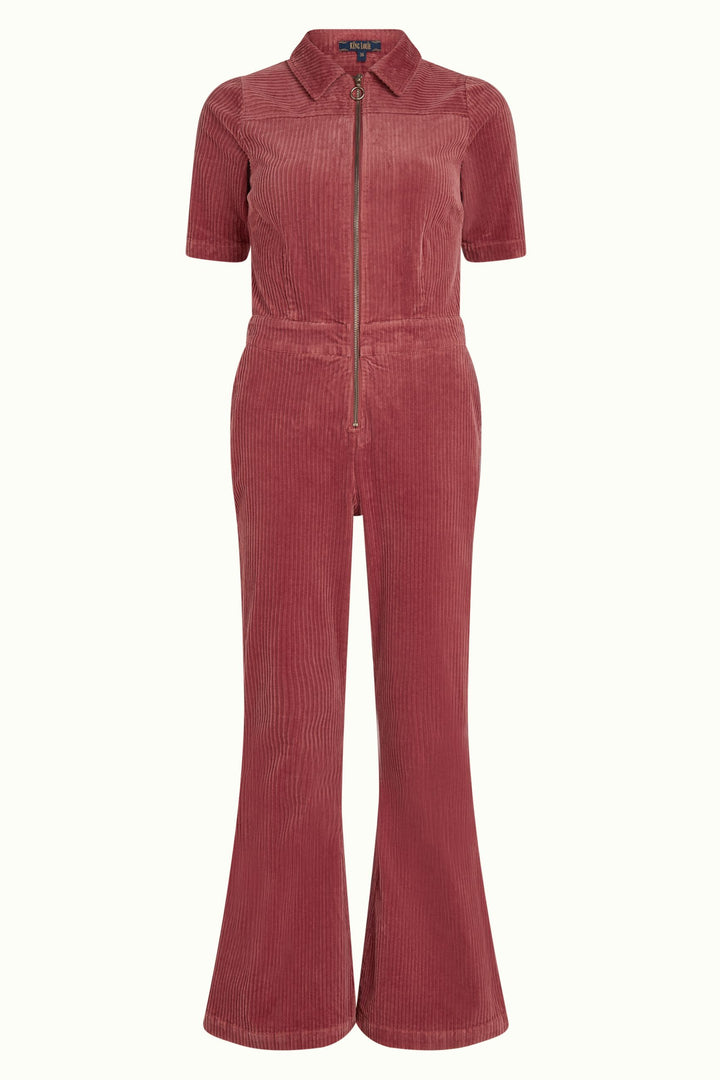 King Louie | Garbo Flare Jumpsuit | Corduroy / Desert Red