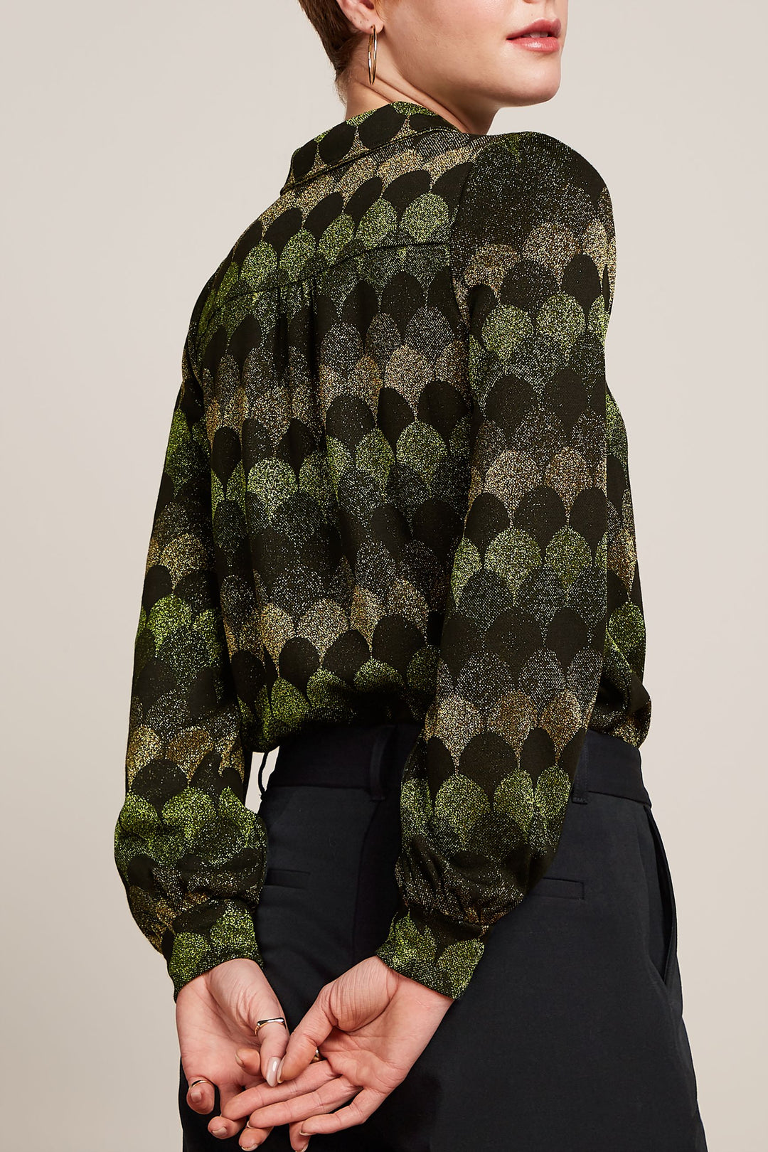 King Louie | Maisie Blouse | Diva Jacquard / Olive Green