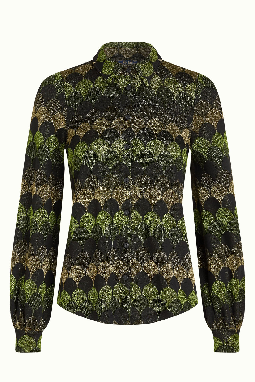 King Louie | Maisie Blouse | Diva Jacquard / Olive Green