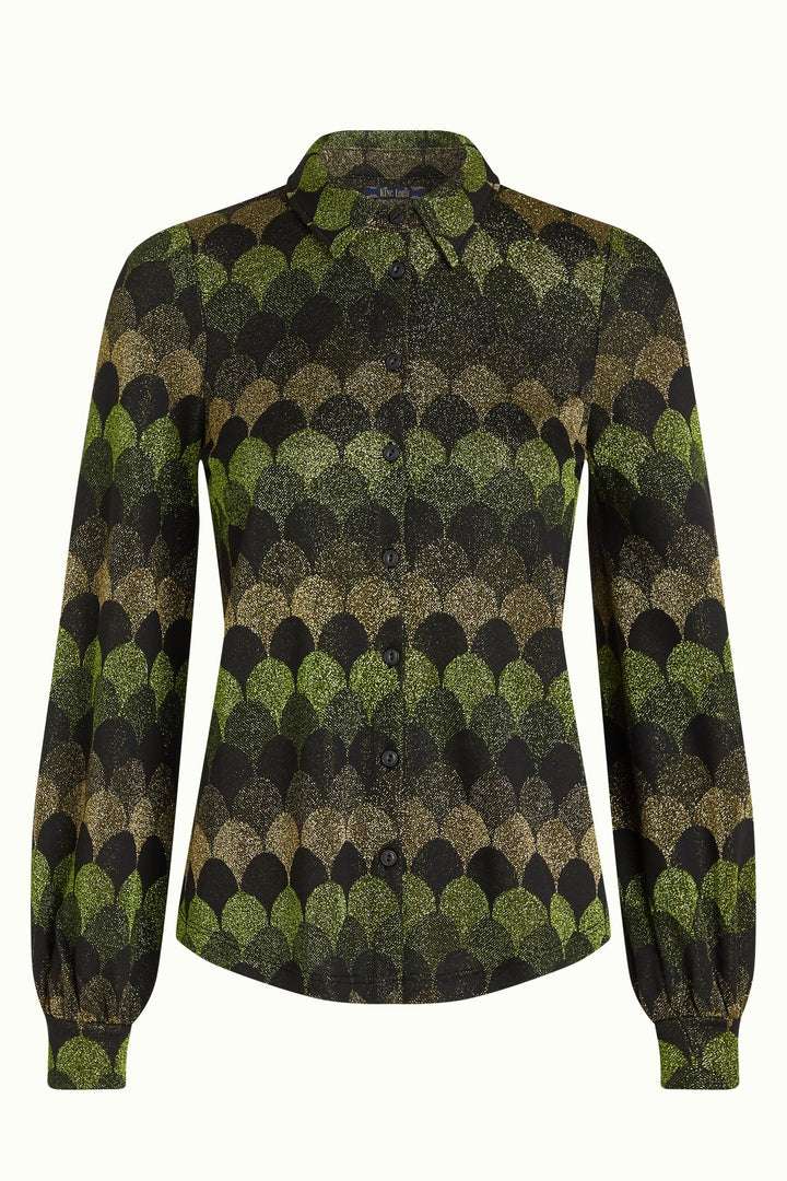 King Louie | Maisie Blouse | Diva Jacquard / Olive Green